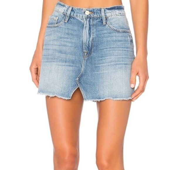 Frame Le Mini Split Front Denim Skirt - Picture 8 of 9